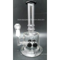 Glass Oil Rig DAB Rig Water Pipe with Four Black Tyre Perc and 18.8mm Joint